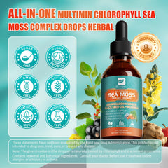 B BEWORTHS Sea Moss Drops glass of water ready to mix