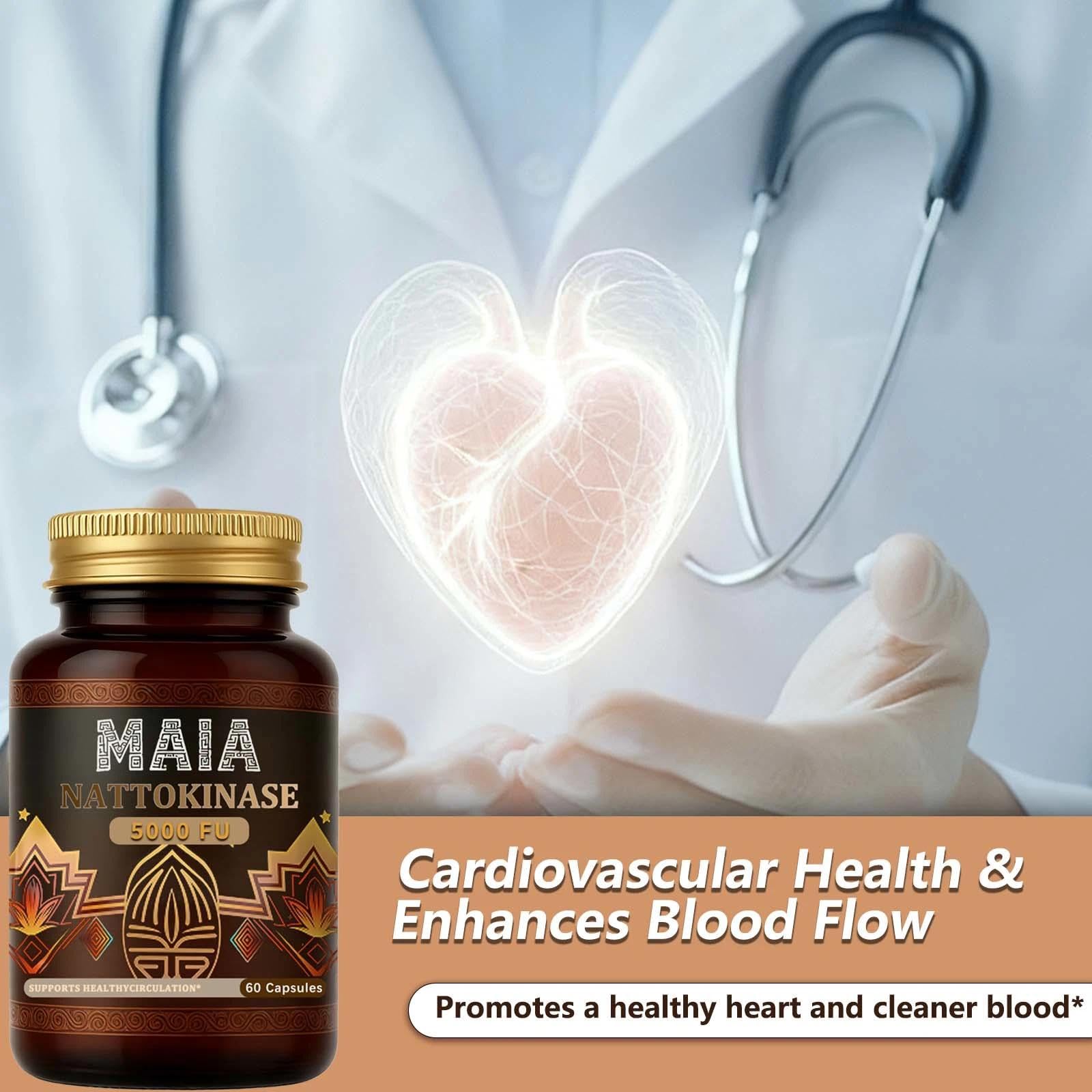 Bexelora Maia nattokinase capsules for easy daily intake.