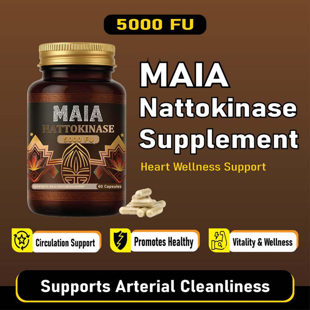 Bexelora Maia nattokinase label highlights vegan, non-GMO formula.