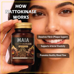 Lifestyle scene featuring Maia nattokinase for daily vitality.