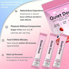 Bexelora Quiet Dose ready-to-drink serving displayed in glass for easy evening relaxation.