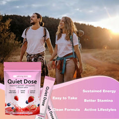 Bexelora Quiet Dose vegan, non-GMO, gluten-free label on packaging.