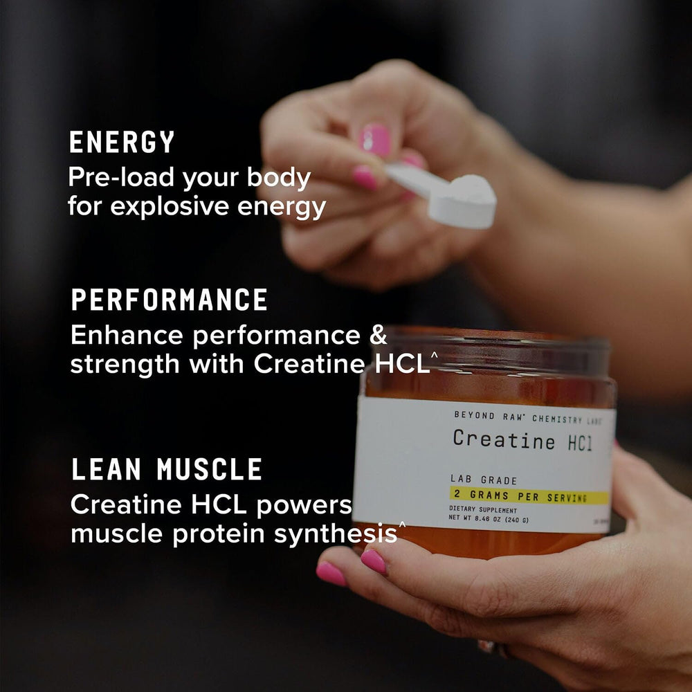 Beyond Raw Creatine HCl powder promotes muscle growth with enhanced creatine storage