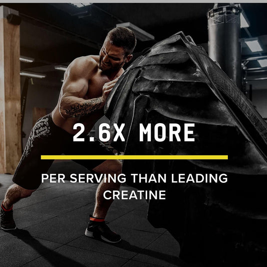 Beyond Raw Creatine HCl powder scoop in water demonstrates quick-dissolving formula