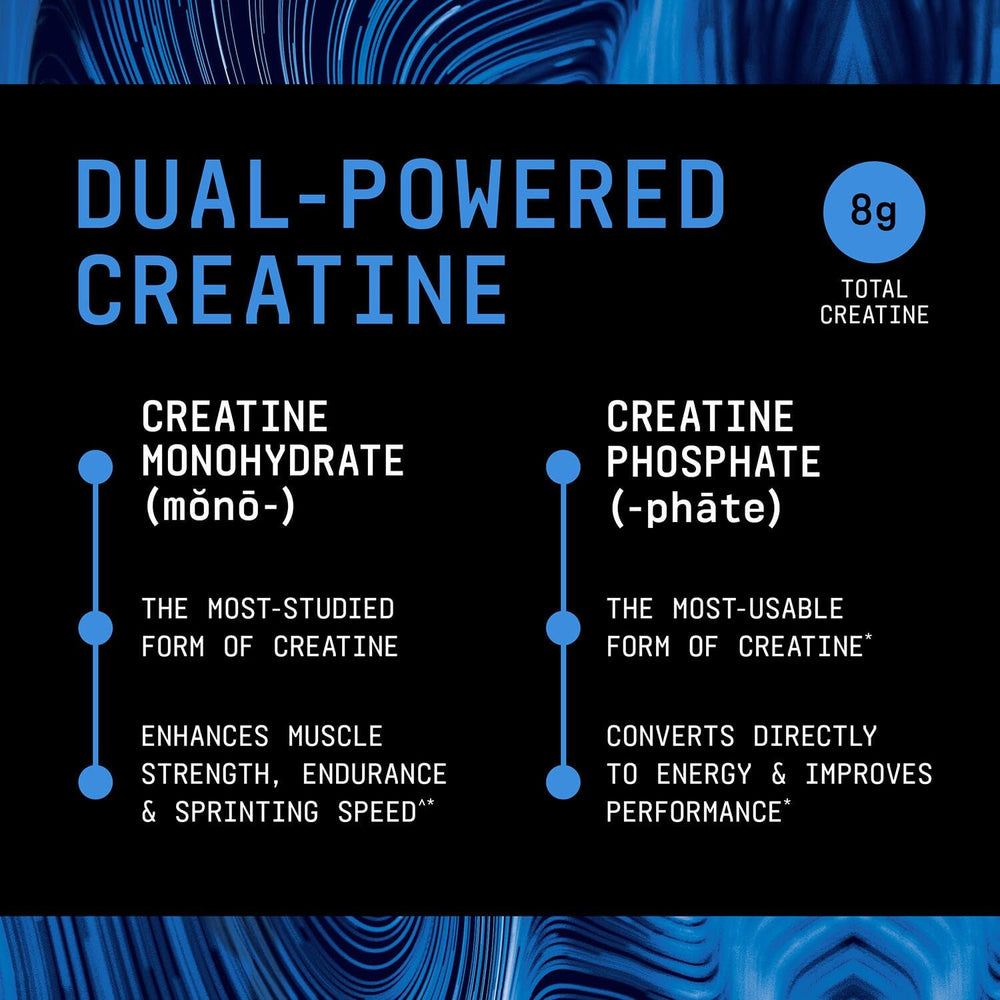 BEYOND RAW Creatine Monophate measuring spoon illustrates daily intake.