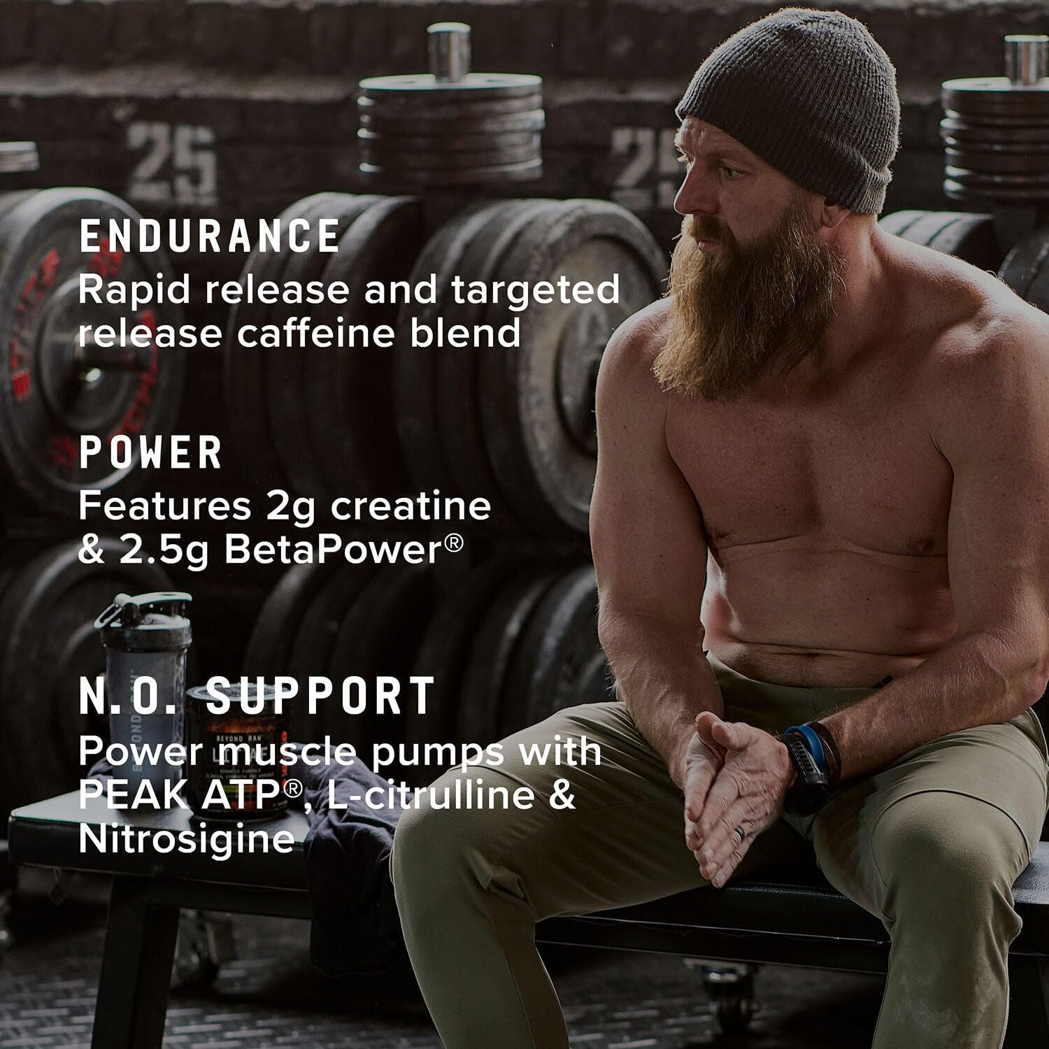 BEYOND RAW LIT pre workout beside stopwatch for endurance cues.