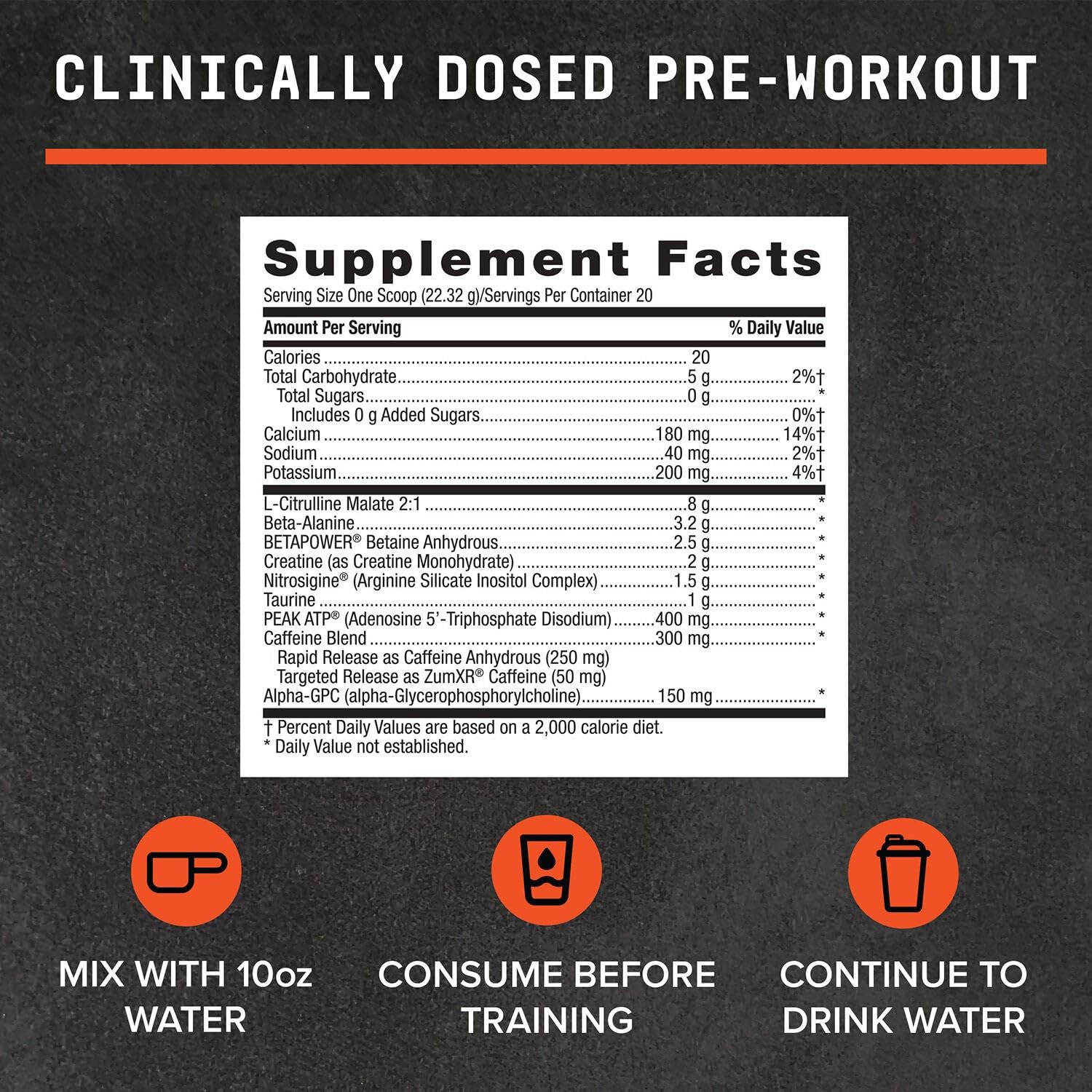 BEYOND RAW LIT AF ingredients-box highlights key actives for performance