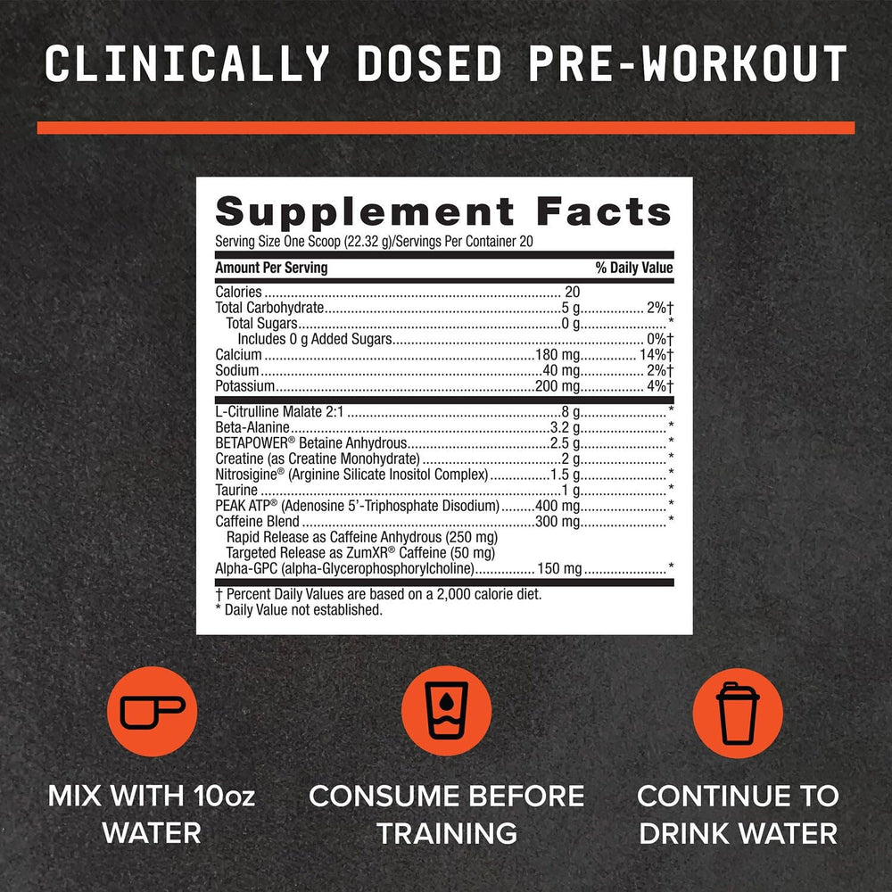 BEYOND RAW LIT AF ingredients-box highlights key actives for performance