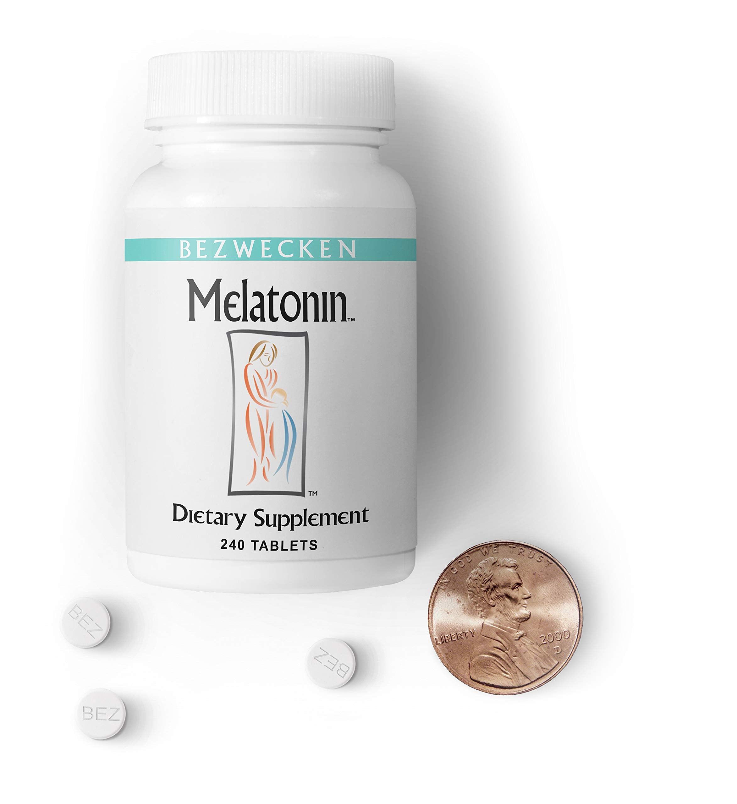 Bezwecken Melatonin packaging label showing vegetarian claim.