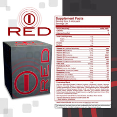 bhip Red for Men shaker bottle with powder ready to mix for endurance.