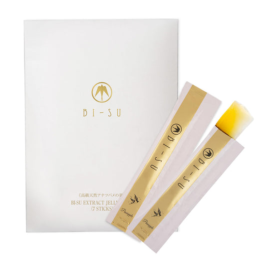 BI-SU Birds Nest Jelly Stick pineapple sachet for on-the-go skin nourishment.