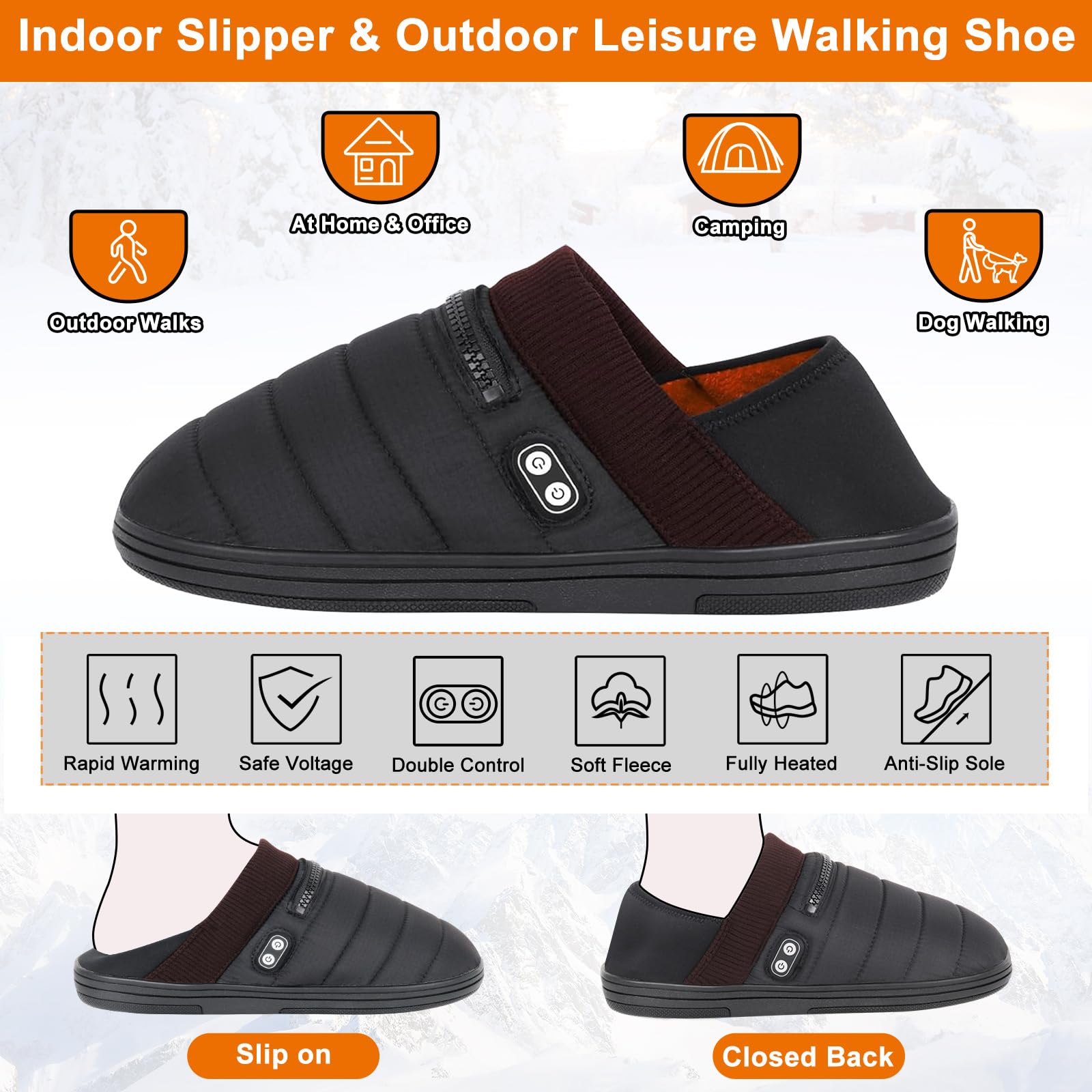 BIAL cordless foot warmer powered by 5000mAh battery for portability.