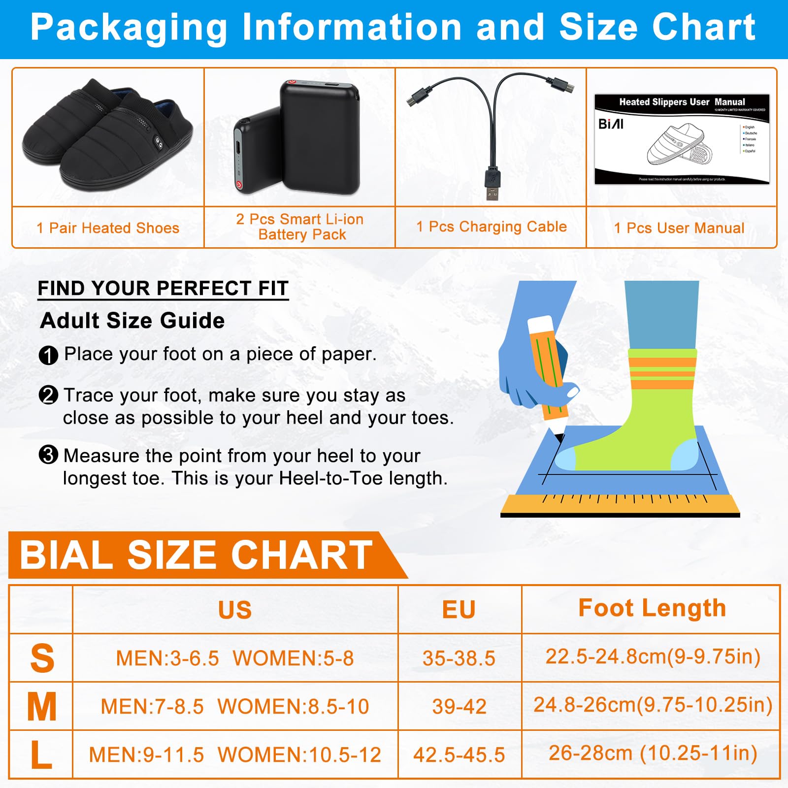 BIAL heated slippers gift packaging ready for winter gifting