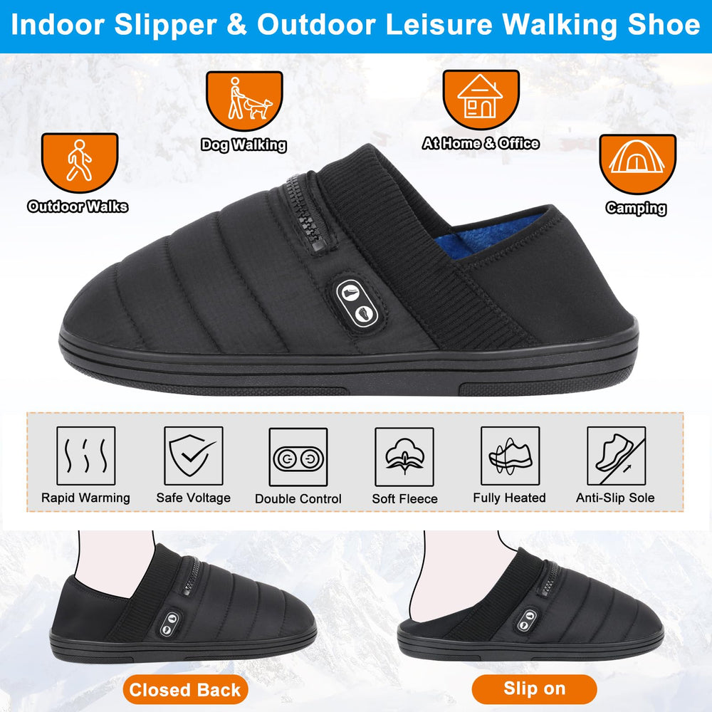 BIAL heated slippers upper fabric detail highlighting windproof and dust-resistant material
