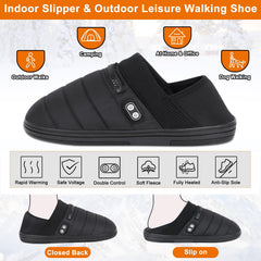 BIAL heated slippers upper fabric keeps wind out for cozy wear.
