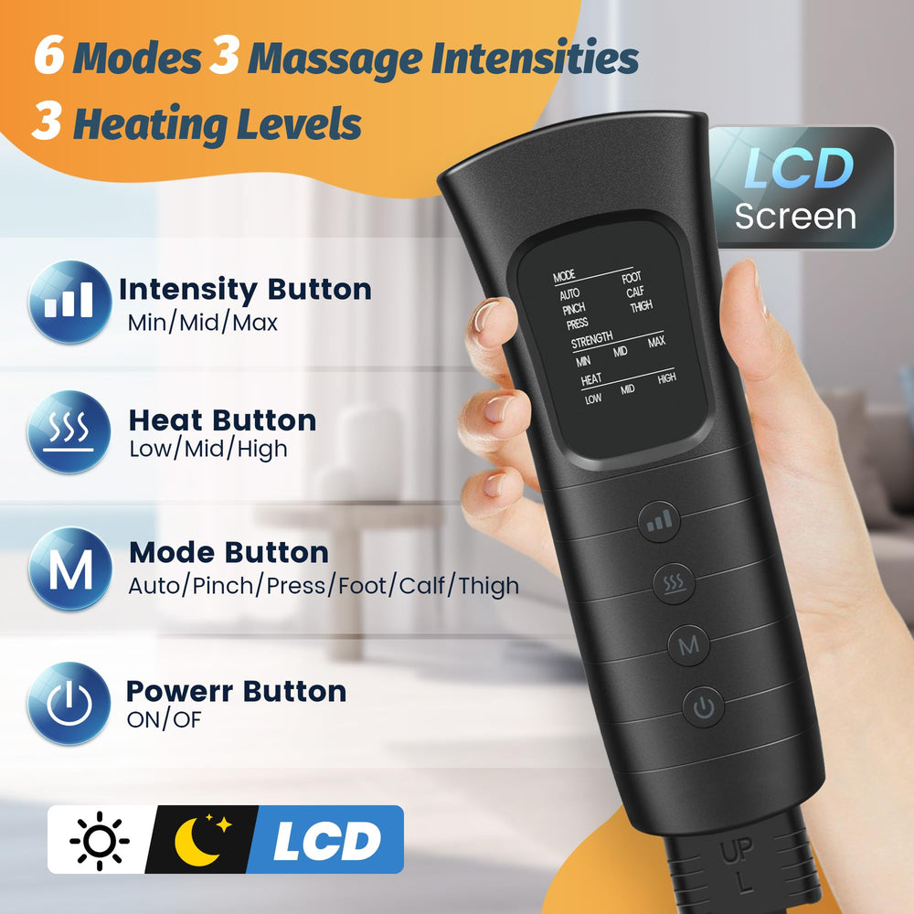 BIEAMA leg air massager offers three intensity levels for customizable pressure.