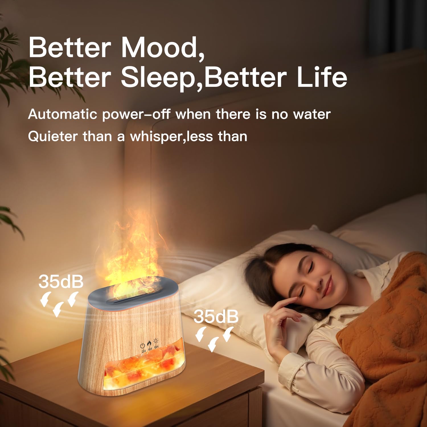 BieJiahWeiBie Himalayan Salt Lamp Diffuser offers 8-color lighting options.