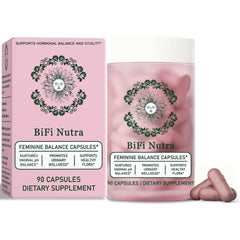 BiFi Nutra Feminine Balance capsules bottle supports daily vaginal and urinary wellness.