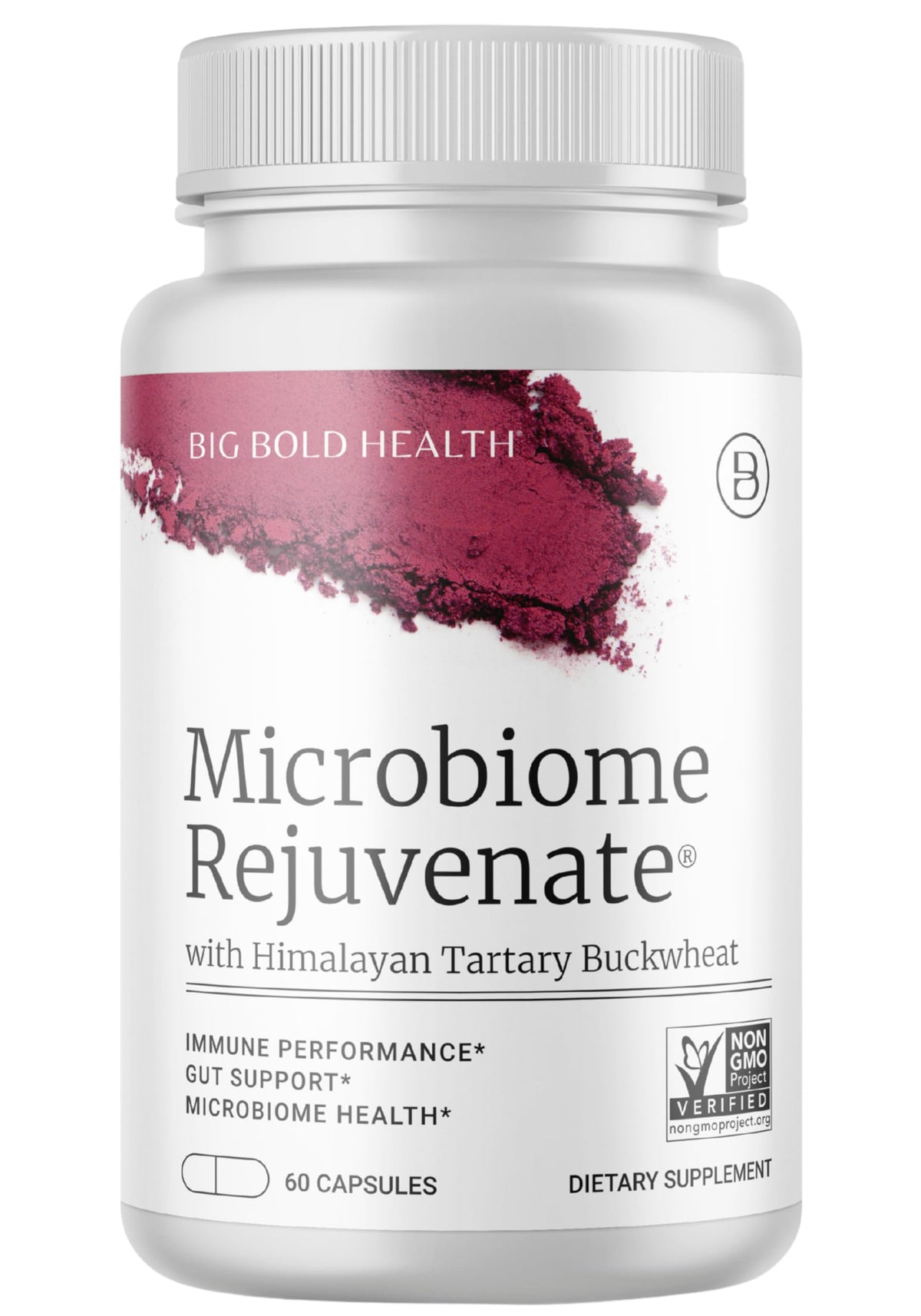 BIG BOLD HEALTH Microbiome Rejuvenate bottle front promotes gut wellness.