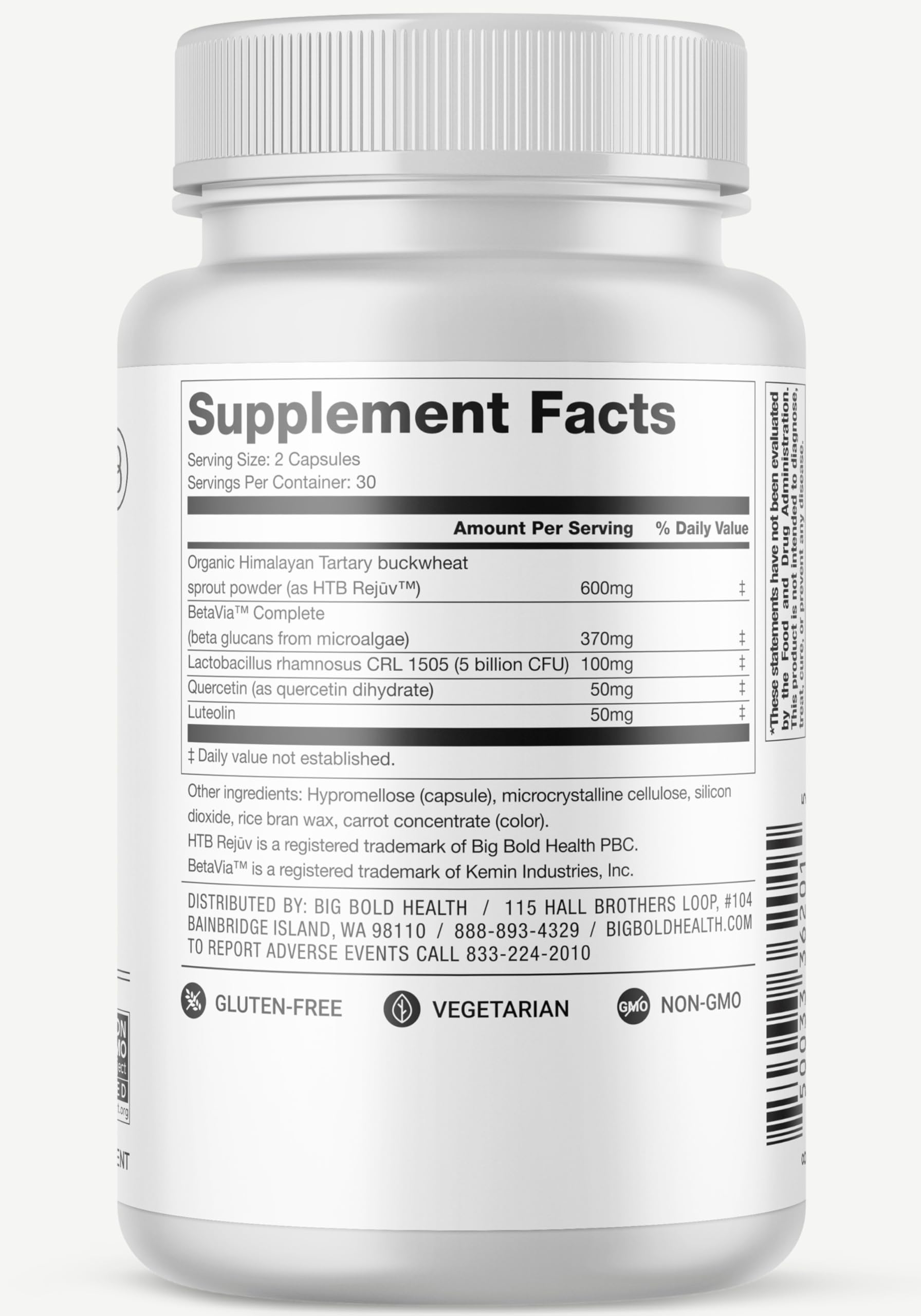 BIG BOLD HEALTH packaging emphasizes gluten-free and non-GMO credentials.