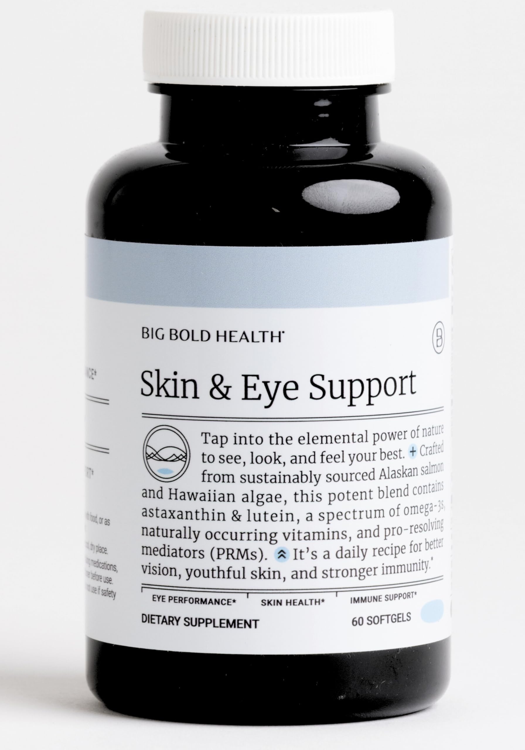 BIG BOLD HEALTH Skin & Eye Support bottle with wild salmon oil supports eye comfort.