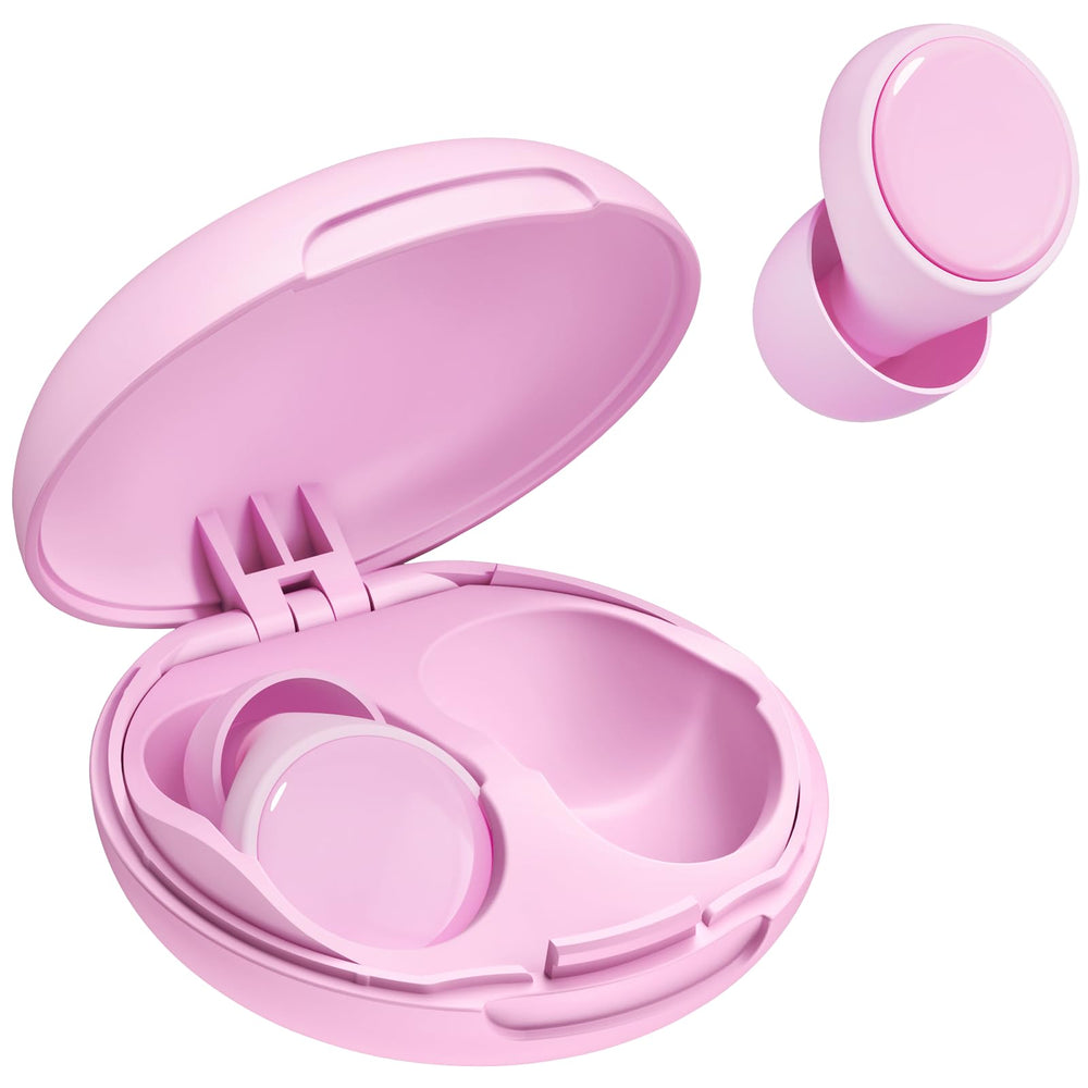 BIGOOD 45dB ear plugs pink closeup showing strong noise reduction