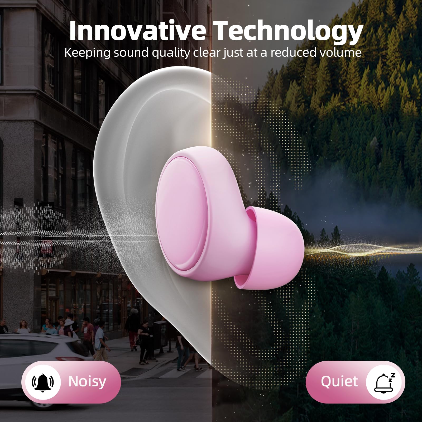 BIGOOD ear plugs in compact case for travel portability