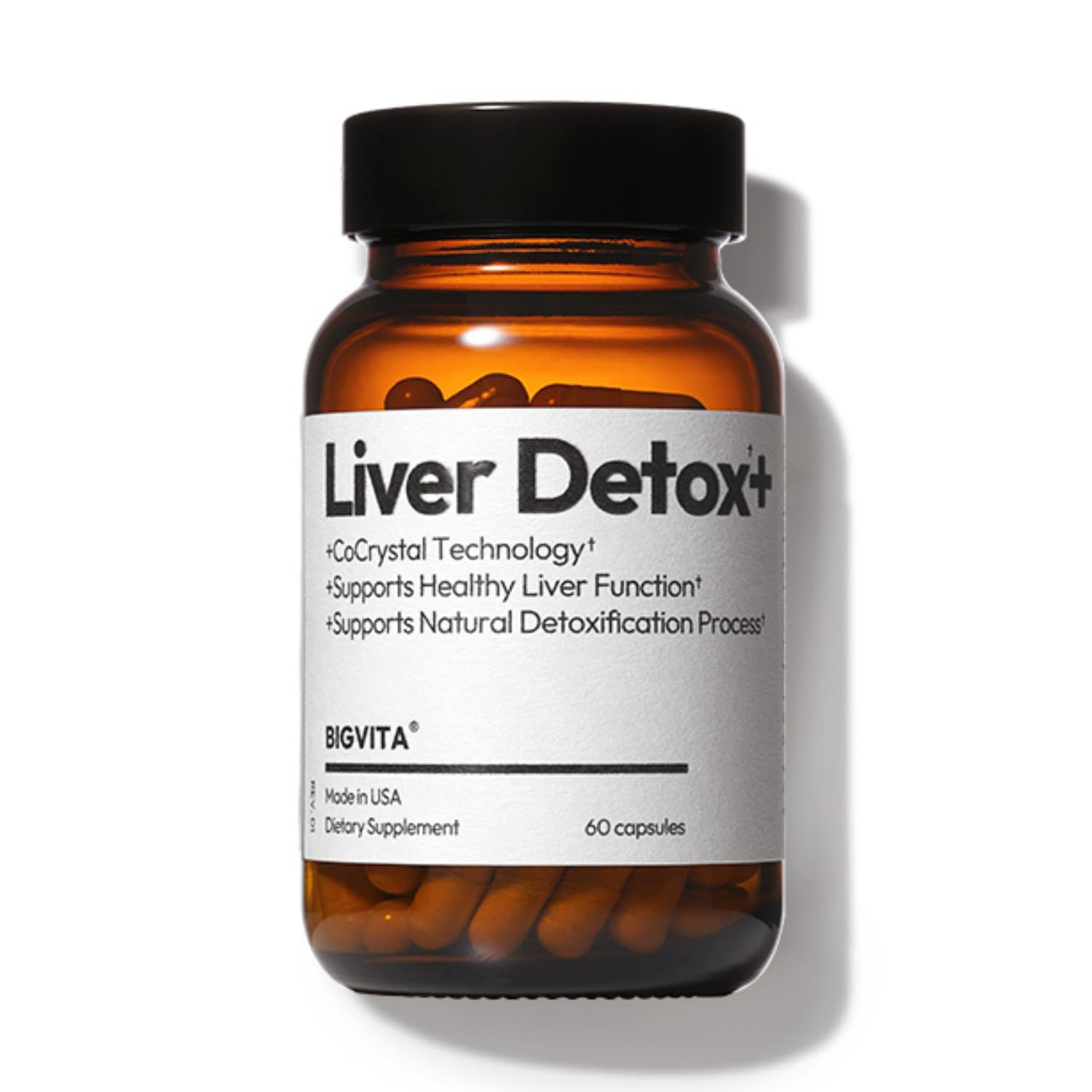 BIGVITA CoCrystal Liver Detox+ bottle on display suggesting daily liver wellness
