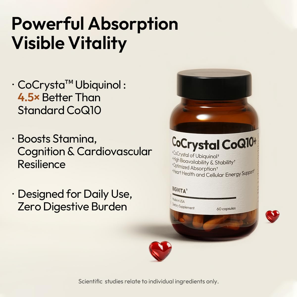 BIGVITA PQQ-SOD-BioPerine blend visuals suggest antioxidant-energy support