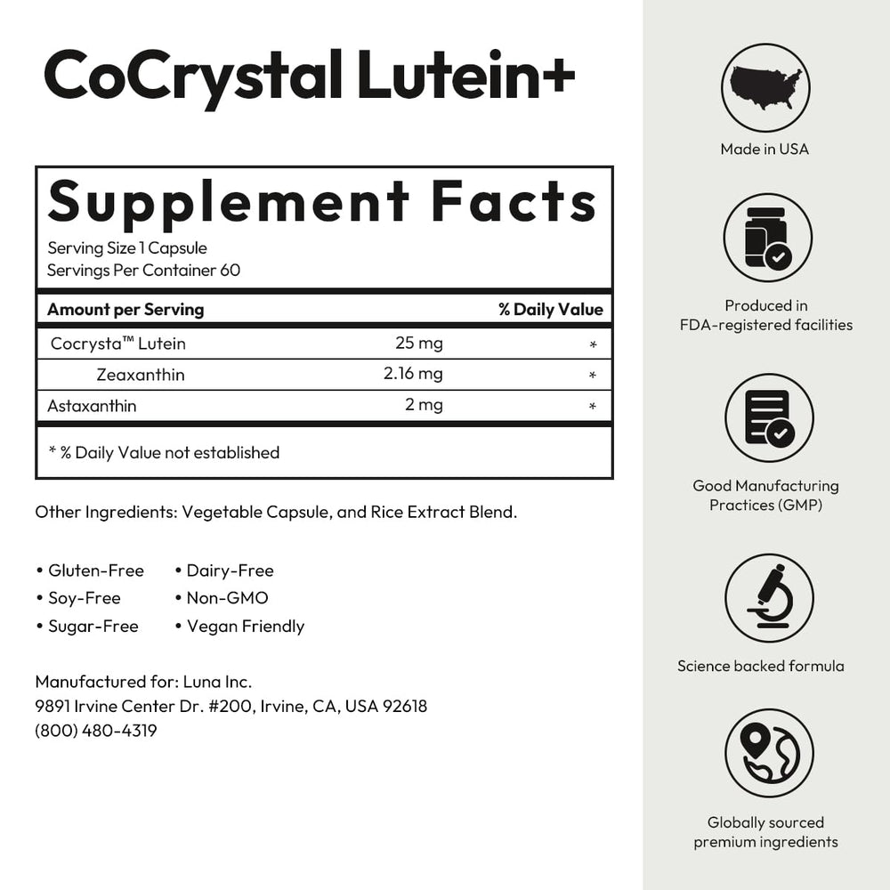 BIGVITA vegan, non-GMO formula label close-up for clean, ethical eye support