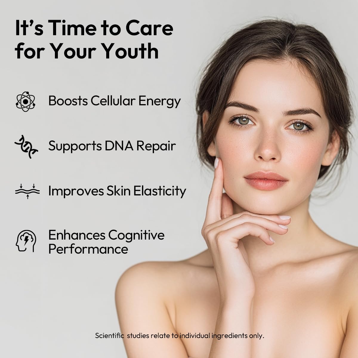 BIGVITA Youth+ label close-up shows spermidine and GRAS status for renewal.