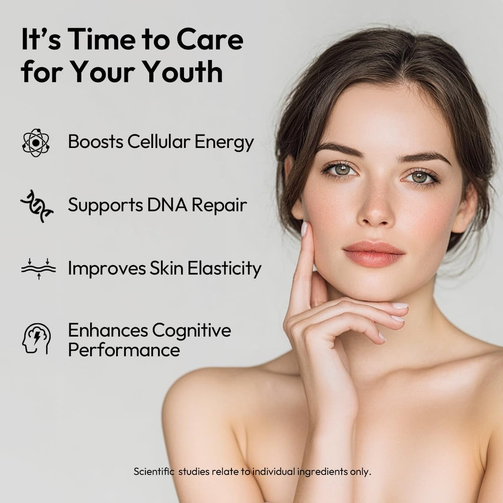 BIGVITA Youth+ label close-up shows spermidine and GRAS status for renewal.