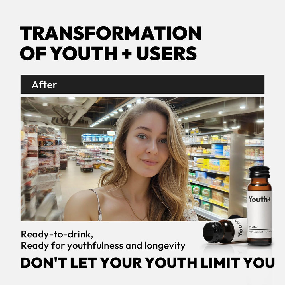 BIGVITA Youth+ vegan and USA-made badge visible on packaging.