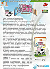 Front view of Bill Beauty Children's Colostrum Chewables tablet packaging