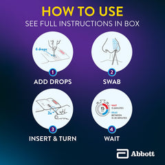 BinaxNOW easy instructions card guiding the test