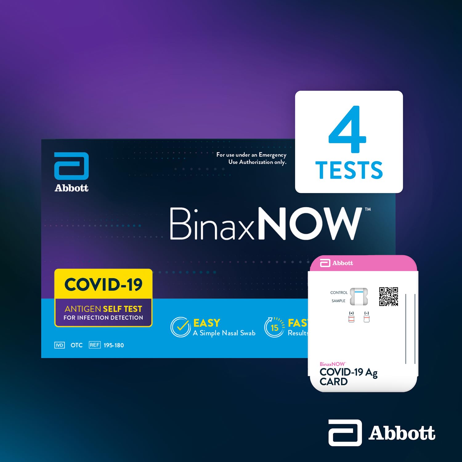 BinaxNOW test card inside kit ready for home reading