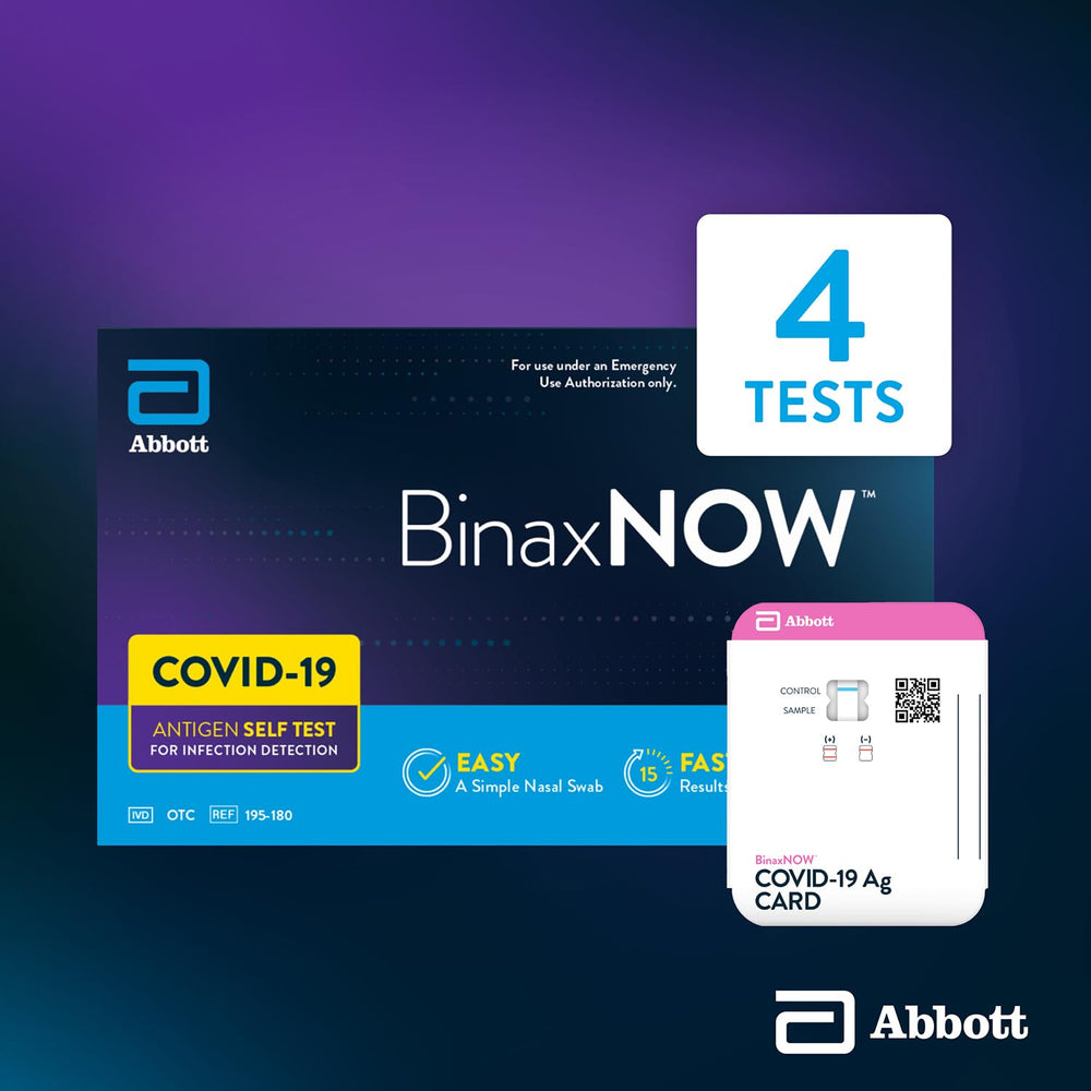 BinaxNOW test card inside kit ready for home reading