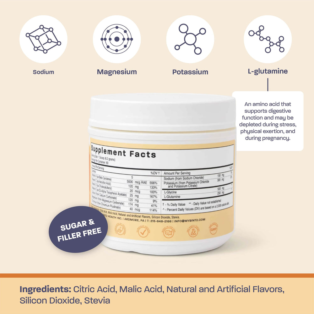 Binto Hydrate scoop in packaging showing precise portion control.