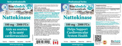 Bio Absorb Nattokinase Canada GMP facility badge on packaging