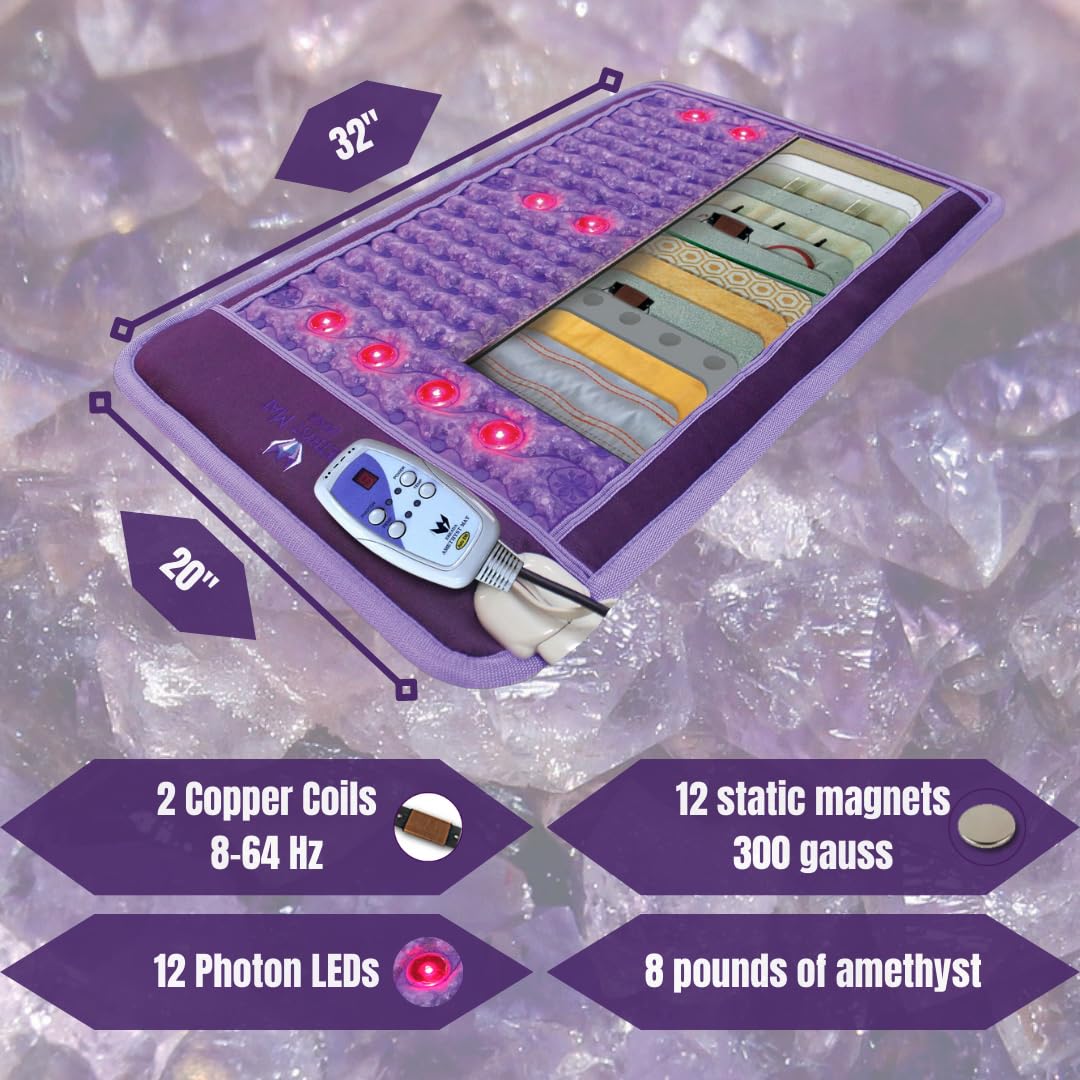 Bio Amethyst Ereada mini mat crystal layer detail for natural warmth and energy