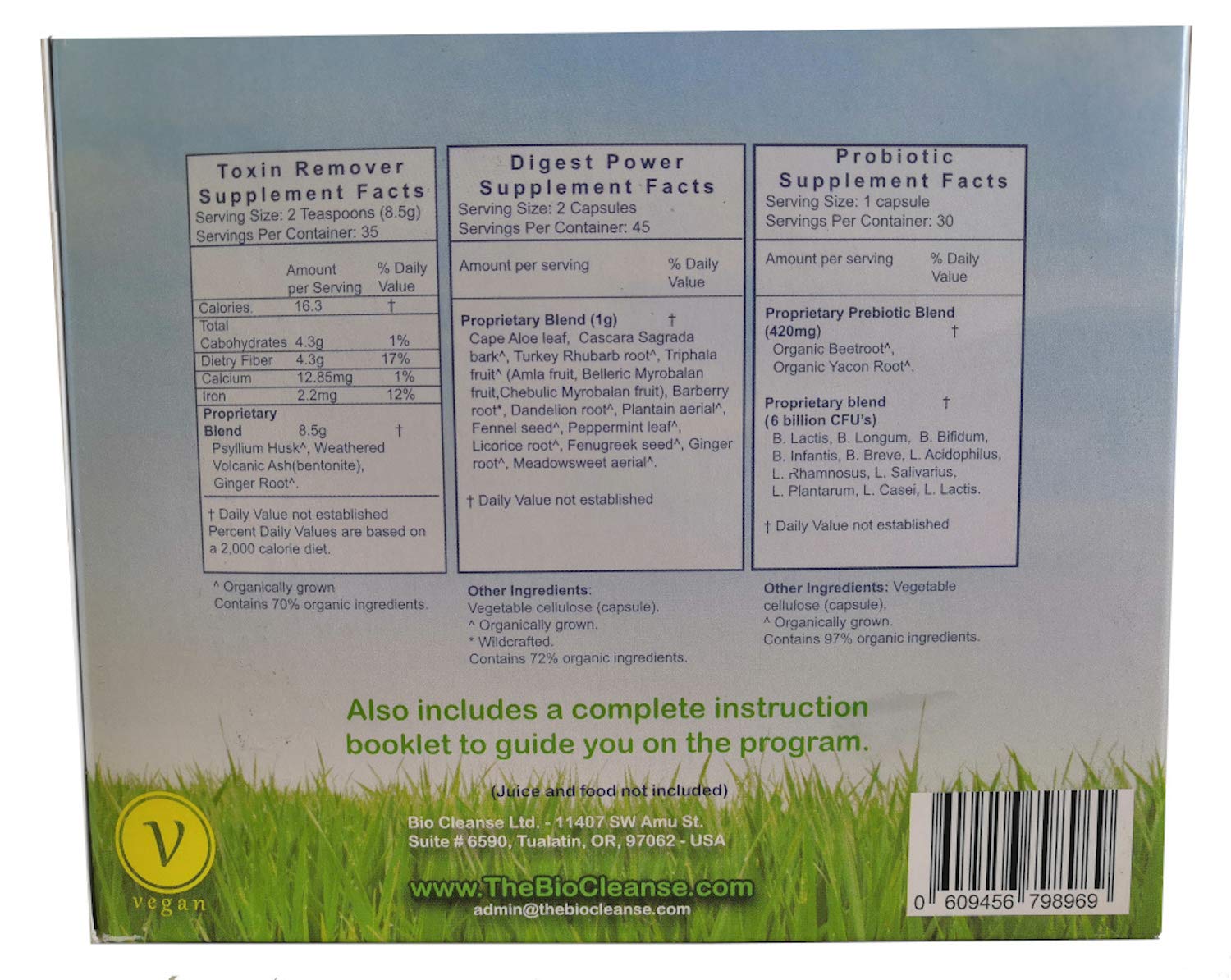 Bio Cleanse instruction booklet explains a 9-day or 14+ day cleanse plan.
