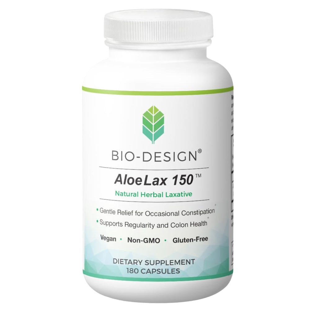 Bio-Design Aloe Lite bottle front showing 180 capsules for daily digestive support