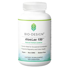 Bio-Design Aloe Lite bottle front showing 180 capsules for daily digestive support