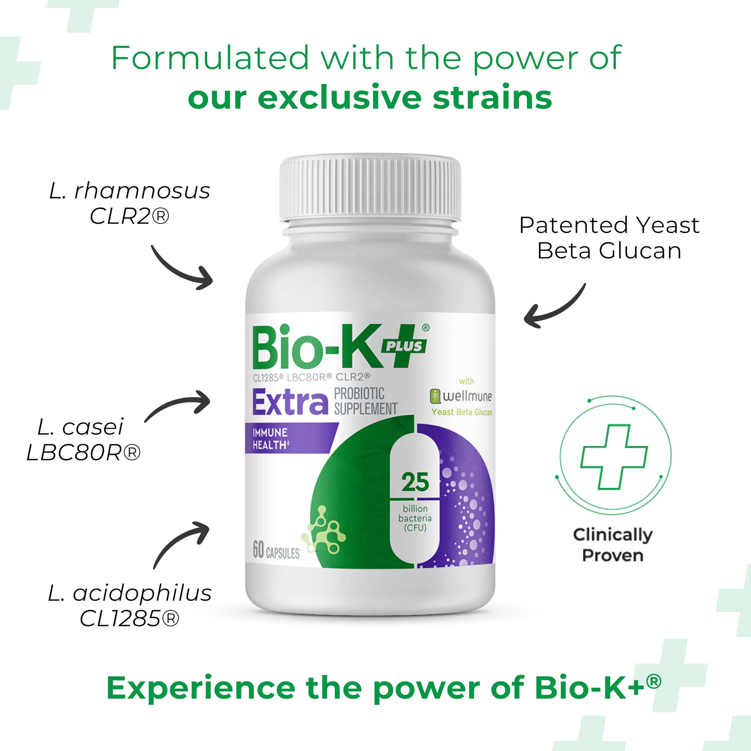 Bio-K+ daily 25B CFU delayed-release capsule delivers steady probiotic support.