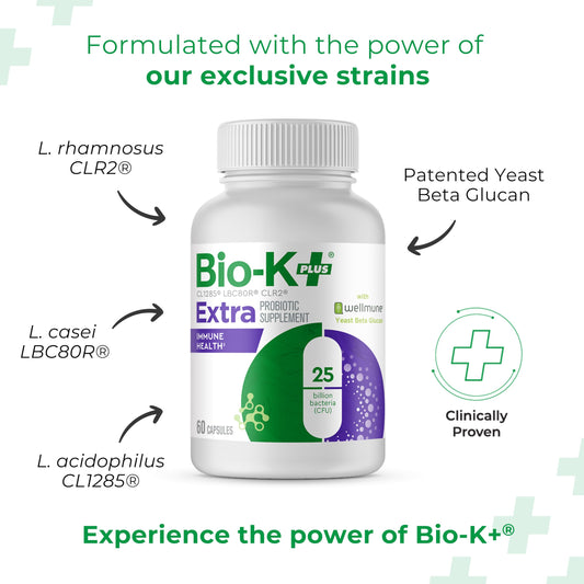 Bio-K+ daily 25B CFU delayed-release capsule delivers steady probiotic support.