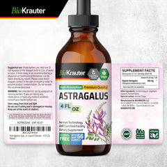 BIO KRAUTER Astragalus tincture packaging shows eco-friendly design