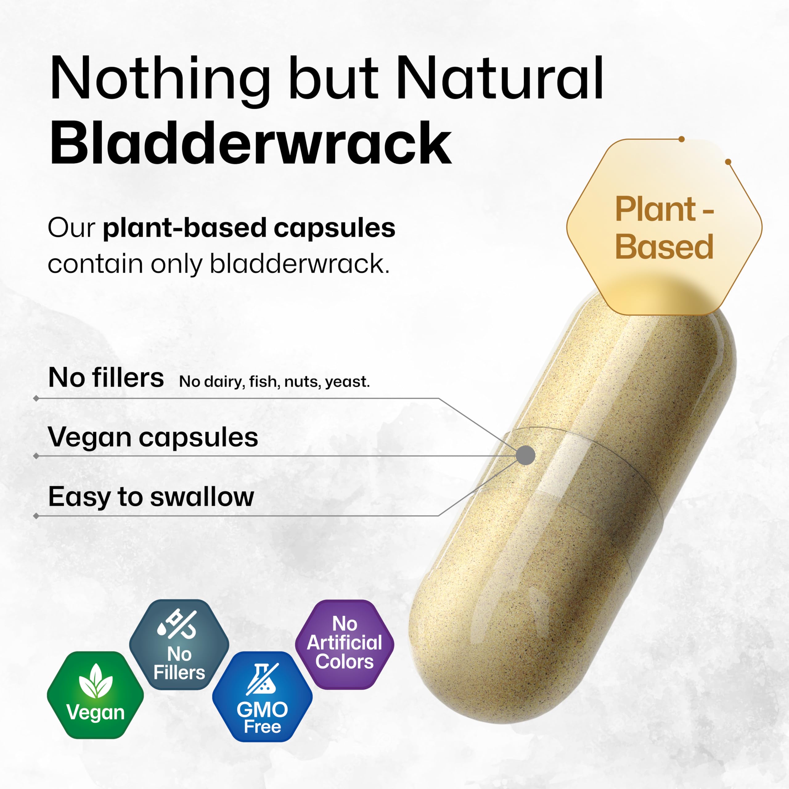 BIO KRAUTER Bladderwrack capsules label highlights 1200 mg per capsule