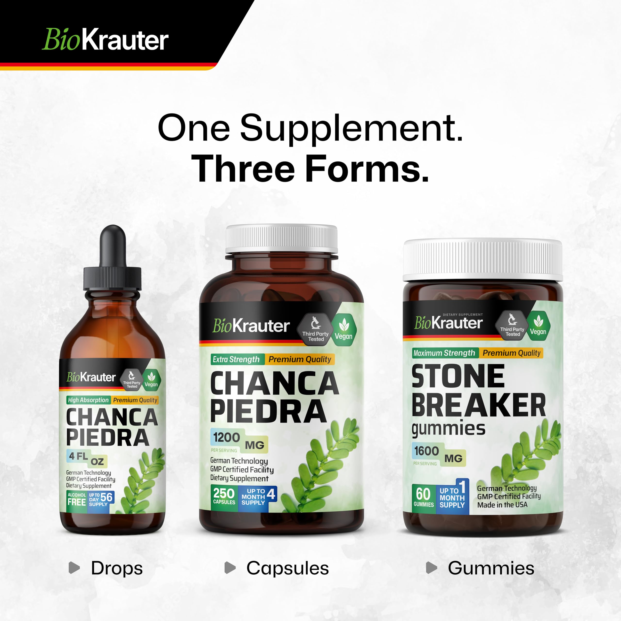BIO KRAUTER capsules held in hand show easy portability.