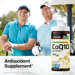 Close-up of BIO KRAUTER CoQ10 gummies reveals vegan, pectin-based formula