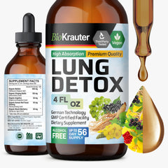 BIO KRAUTER Lung Detox Drops bottle with vegan formula for daily support
